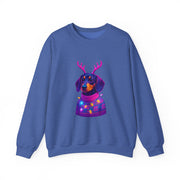 Dachshund Reindeer Sweater Crewneck Sweatshirt | Neon Holiday Dog Art