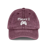 'Player 2' Vintage Embroidered Cap