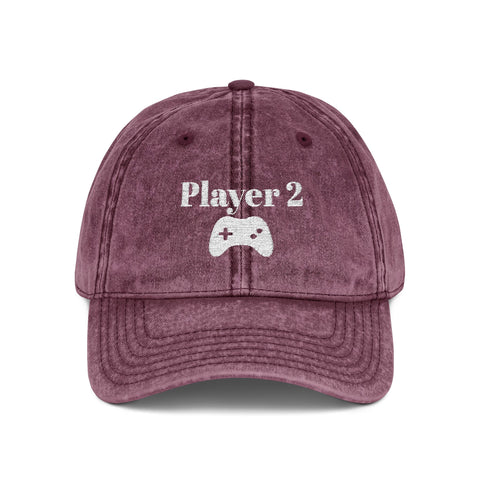 'Player 2' Vintage Embroidered Cap