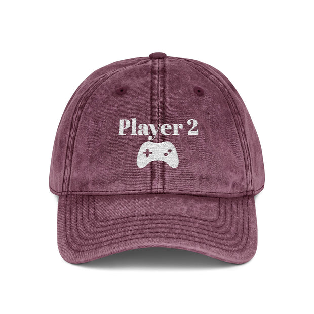 'Player 2' Vintage Embroidered Cap