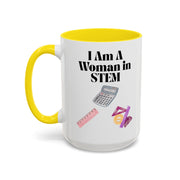 'I Am A Woman In STEM' Accent Coffee Mug