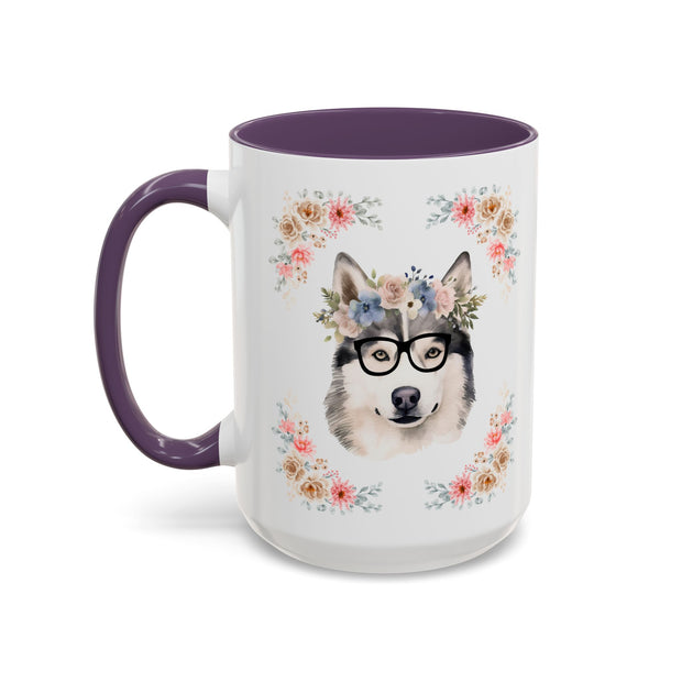 Geeky Goddess Siberian Husky Accent Coffee Mug