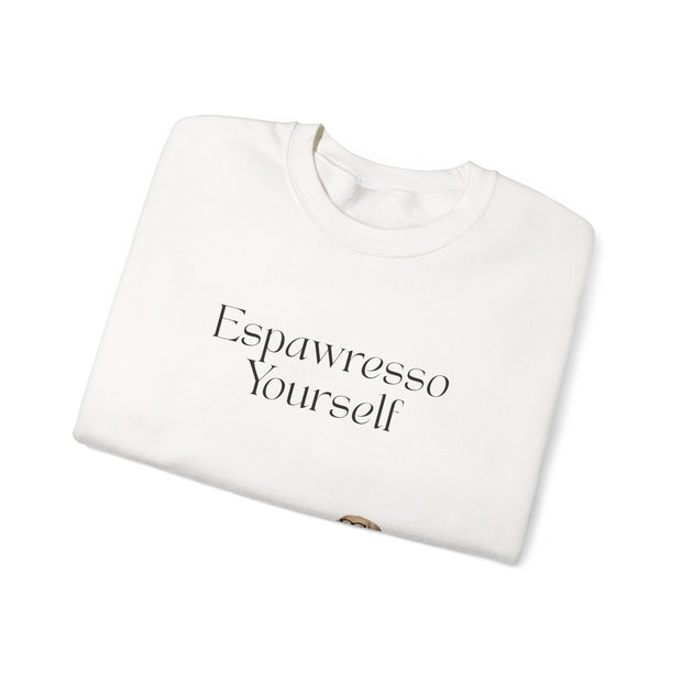 'Espawresso Yourself' Golden Retriever Unisex Crewneck Sweatshirt