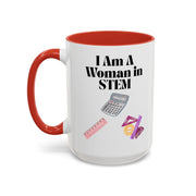 'I Am A Woman In STEM' Accent Coffee Mug