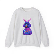 Neon Poodle with Antlers Sweatshirt | Colorful Holiday Sweater Illustration