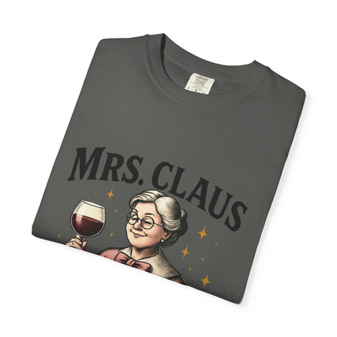 Mrs. Claus Wine Club T-Shirt, Fun Christmas Tee, Holiday Humor Shirt, Unique Gift for Wine Lovers, Mrs Claus Wine Lover Apparel