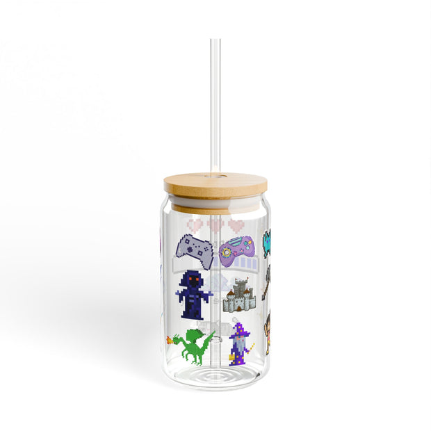 Pixel Gaming Art Sipper Glass