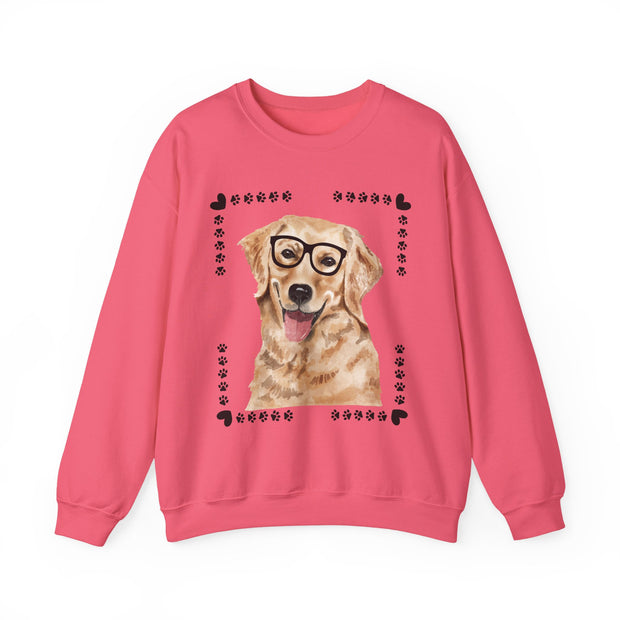 Geeky Good Golden Retriever Unisex Crewneck Sweatshirt