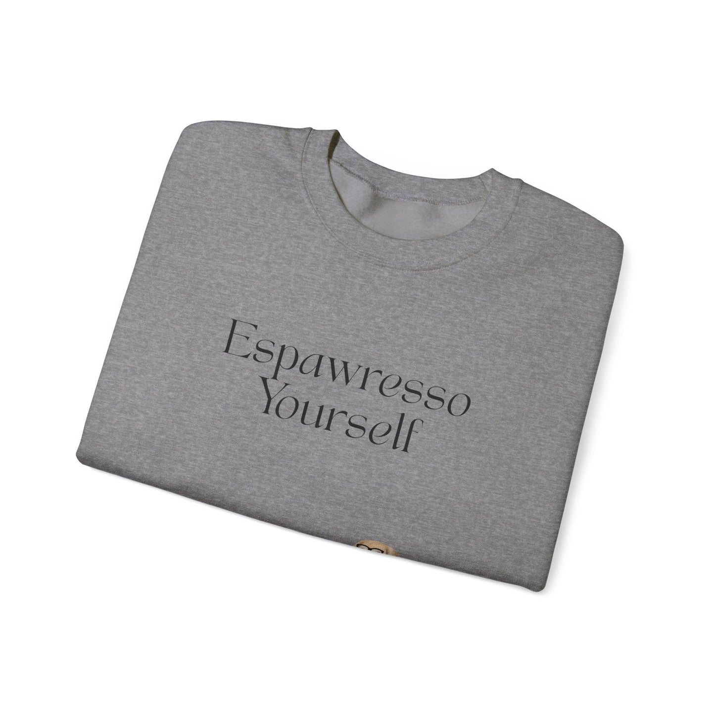 'Espawresso Yourself' Golden Retriever Unisex Crewneck Sweatshirt