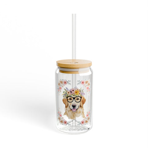 Geeky Goddess Golden Retriever Sipper Glass