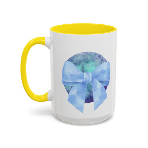 Blue/Green Planet Wrapped In A Bow Accent Coffee Mug