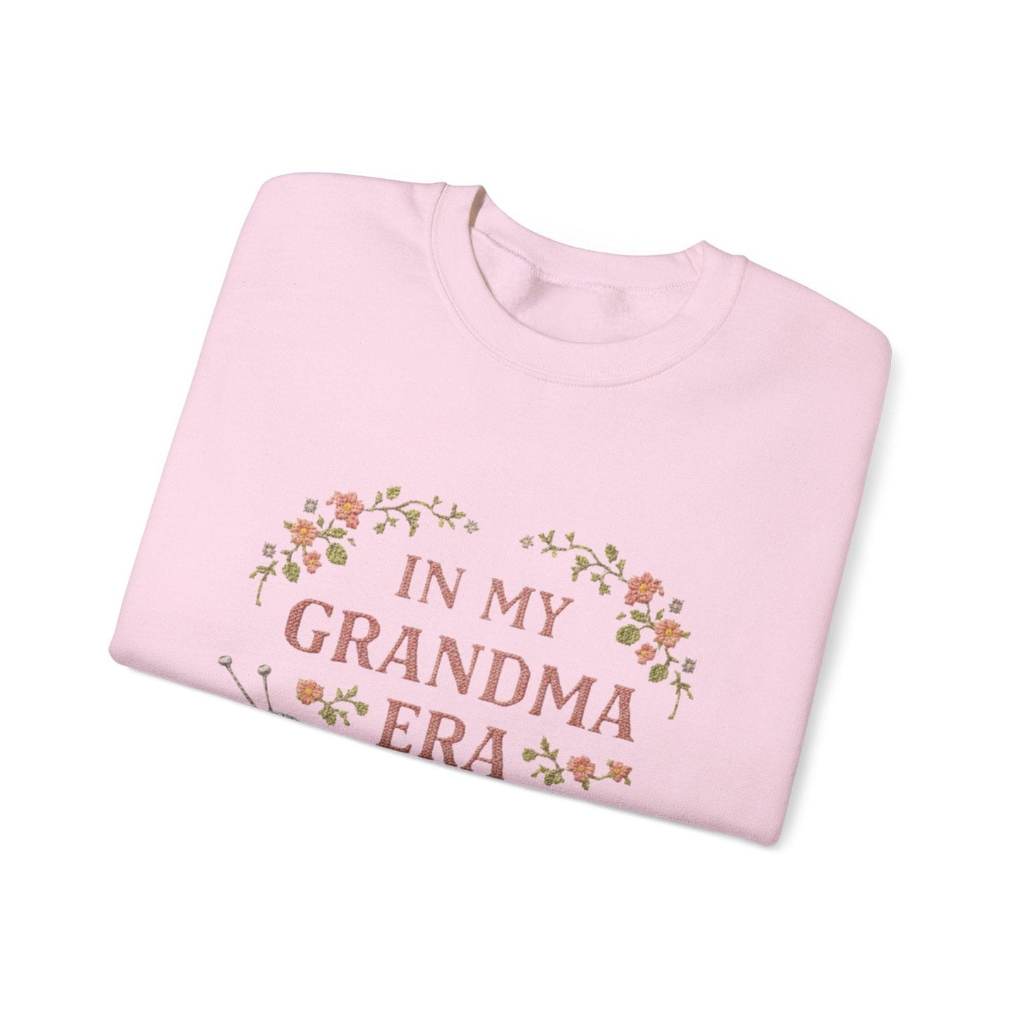 In My Grandma Era knitting balls and glasses Sweatshirt | Cozy vintage floral design