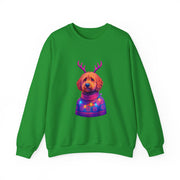 Golden Doodle with Reindeer Antlers Sweatshirt | Holiday Dog Sweater Design