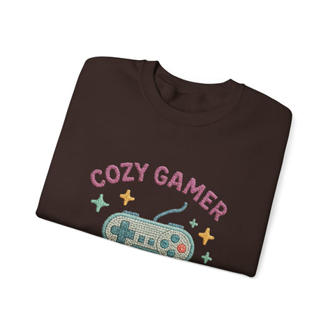 Cozy Gamer Sweatshirt, Unisex Crewneck, Gaming Gift, Comfortable Outfit, Video Game Apparel, Casual Style