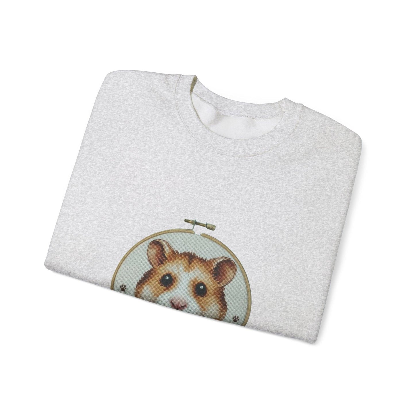 Hamster Portrait Sweatshirt | Embroidery Hoop Floral Frame