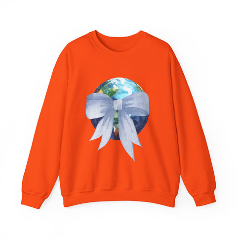 Earth Wrapped In A Bow Unisex Crewneck Sweatshirt