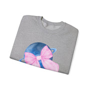 Blue Saturn Wrapped In A Pink Bow Unisex Crewneck Sweatshirt