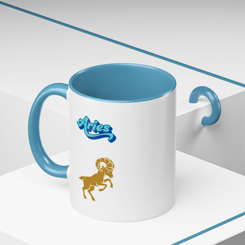 'Aries' Zodiac Accent Coffee Mug