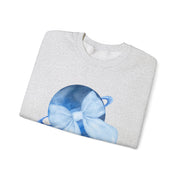 Blue Saturn Wrapped In A Blue Bow Unisex Crewneck Sweatshirt