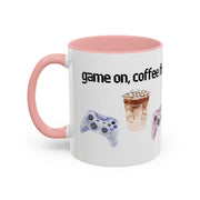 'Game On, Coffee First' Accent Coffee Mug
