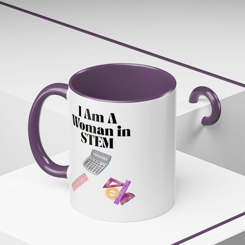'I Am A Woman In STEM' Accent Coffee Mug