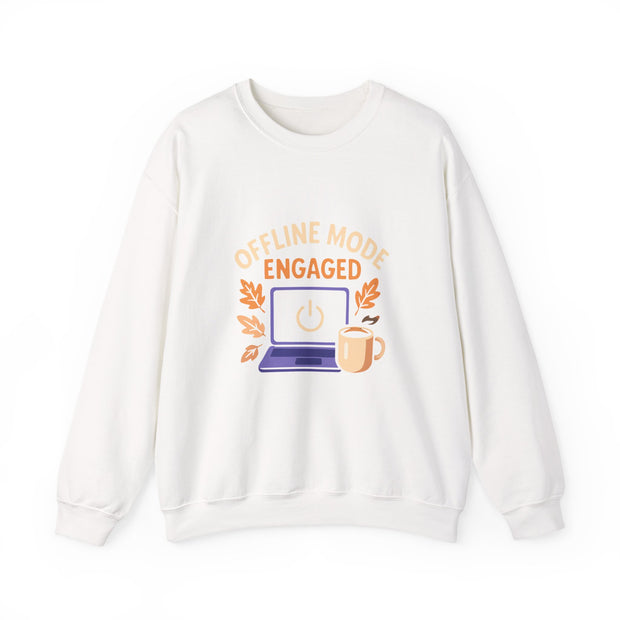 Cozy Offline Mode Sweatshirt, Relaxed Lounge Wear, Fall Fashion, Gift for Remote Workers, Engagement Celebration