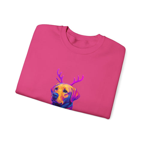 Neon Labrador Reindeer Sweater Sweatshirt | Colorful Dog Christmas Crewneck
