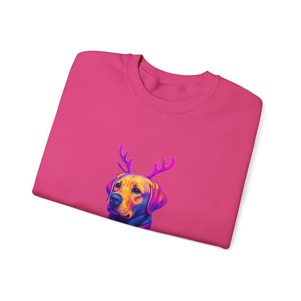 Neon Labrador Reindeer Sweater Sweatshirt | Colorful Dog Christmas Crewneck