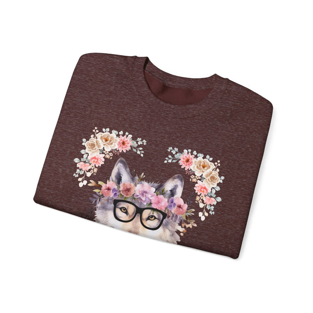 Geeky Goddess Wolf Unisex Crewneck Sweatshirt
