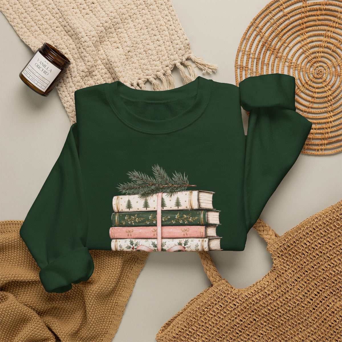 Bookish Christmas Sweatshirt, Christmas Book Lover Crewneck, Cozy Reader Sweater, BookTok Holiday Shirt, Reader Christmas Gift