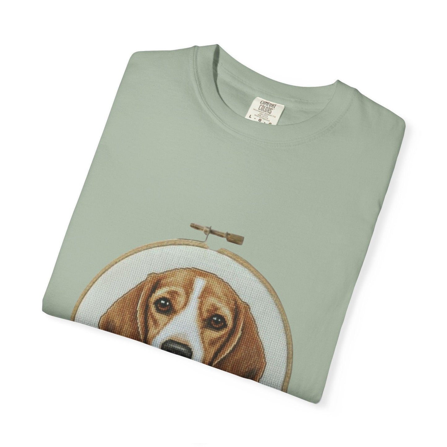 Beagle Portrait Embroidery Hoop T-shirt | Dog Art Tee