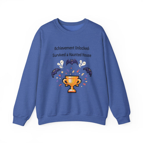 'Achievement Unlocked: Survived A Haunted House' Unisex Crewneck Sweatshirt