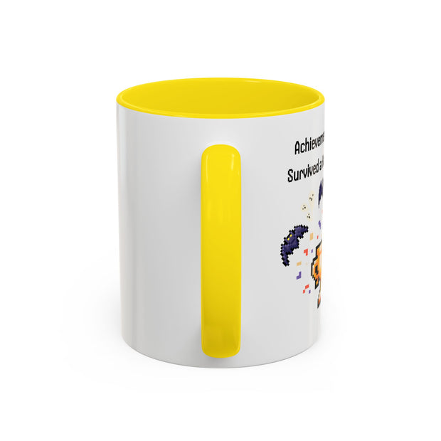 'Achievement Unlocked: Survived A Haunted House' Accent Coffee Mug