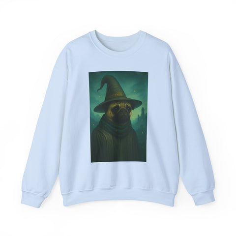 Wizard Pug Sweatshirt, Cozy Unisex Sweatshirt, Funny Pet Lover Gift, Halloween Apparel, Casual Trendy Crewneck