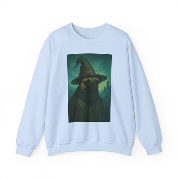 Wizard Pug Sweatshirt, Cozy Unisex Sweatshirt, Funny Pet Lover Gift, Halloween Apparel, Casual Trendy Crewneck