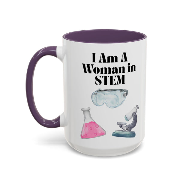 'I Am A Woman In STEM' Scientist Accent Coffee Mug
