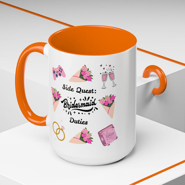 'Side Quest: Bridesmaid Duties' Accent Coffee Mug