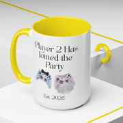 'Player 2 Has Joined The Party' 'Est. 2026' Accent Coffee Mug