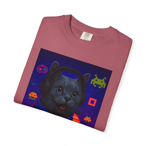 Game On Dark Gray Cat T-shirt