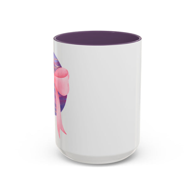 Pink/Purple Planet Wrapped In A Bow Accent Coffee Mug