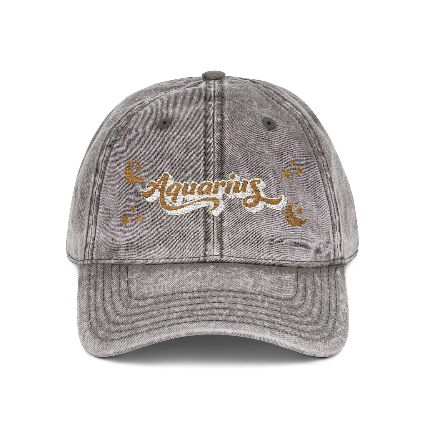 'Aquarius' Vintage Embroidered Cap