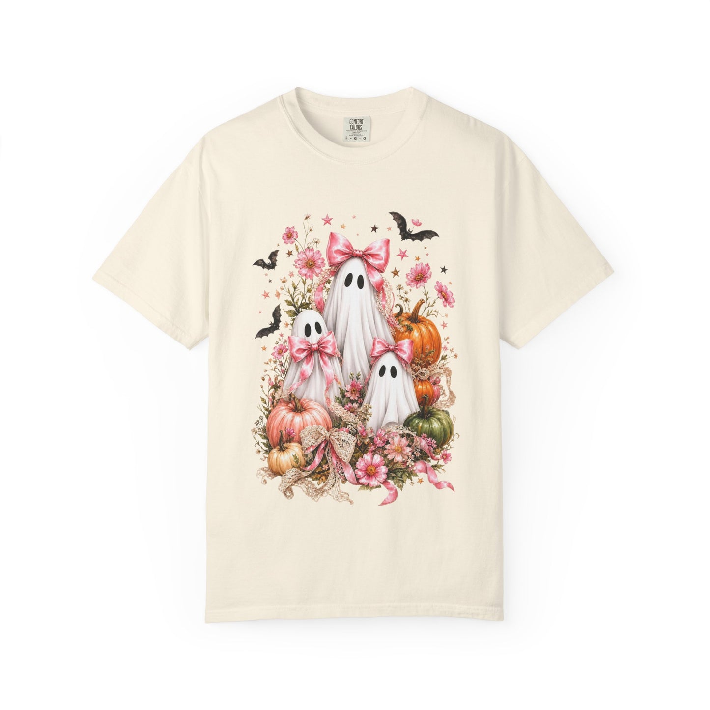 Coquette Ghost Halloween Shirt, Pink Bow Ghost T-Shirt, Cute Spooky Season Tee, Girly Halloween Pumpkin Graphic, Fall Aesthetic Shirt