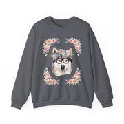 Geeky Goddess Siberian Husky Unisex Crewneck Sweatshirt