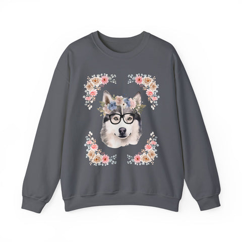 Geeky Goddess Siberian Husky Unisex Crewneck Sweatshirt