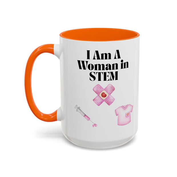 'I Am A Woman In STEM' Nurse Accent Coffee Mug