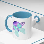 Purple Saturn Wrapped In A Bow Accent Coffee Mug