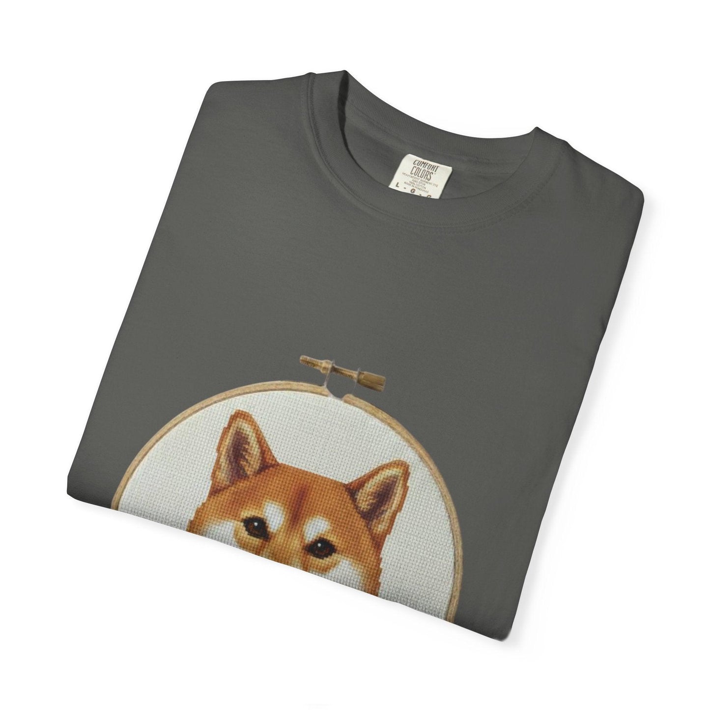 Shiba Inu Sweatshirt, Shiba Mom Gift, Vintage Cross Stitch Dog, Embroidered Floral Crewneck