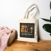 Spooky Season Golden Retriever Cotton Canvas Tote Bag