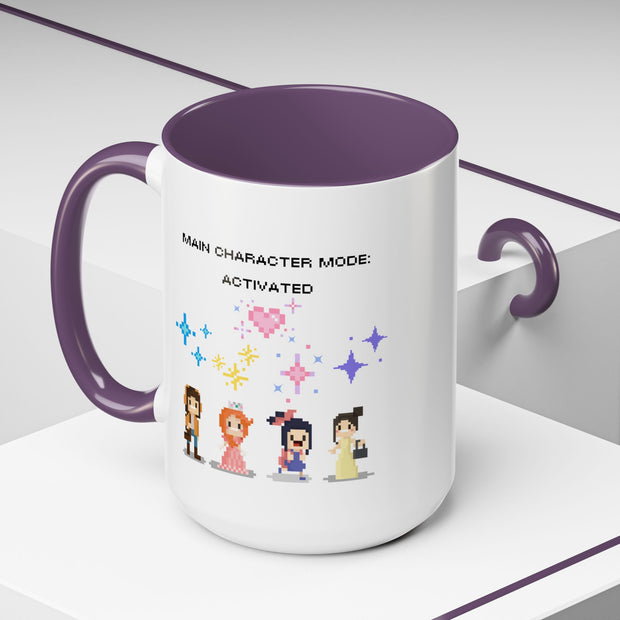 'Main Character Mode: Activated' Accent Coffee Mug