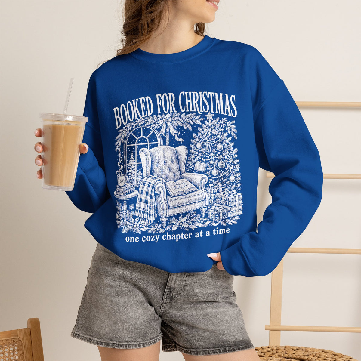 Booked for Christmas Sweatshirt, Book Lover Christmas Crewneck, Cozy Reader Sweater, Bookish Holiday Shirt, BookTok Christmas Gift